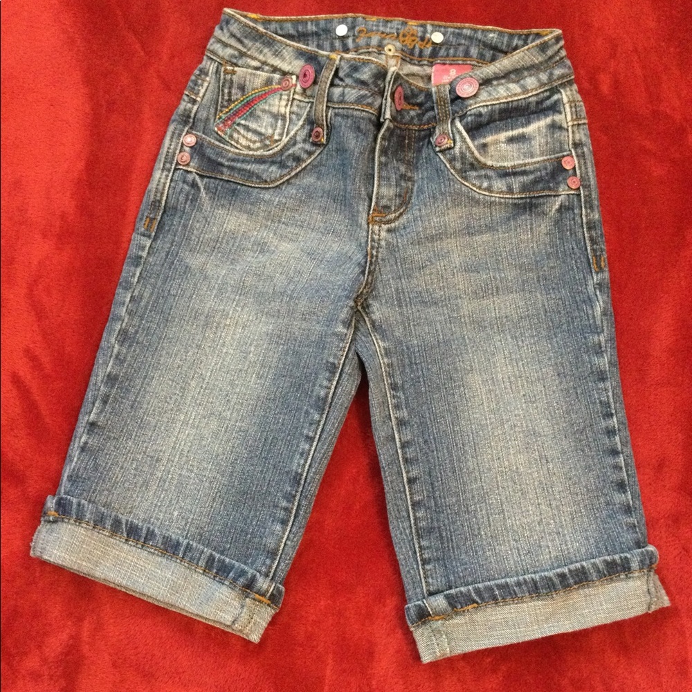 Kids Girls Jean Capri Shorts Size 8